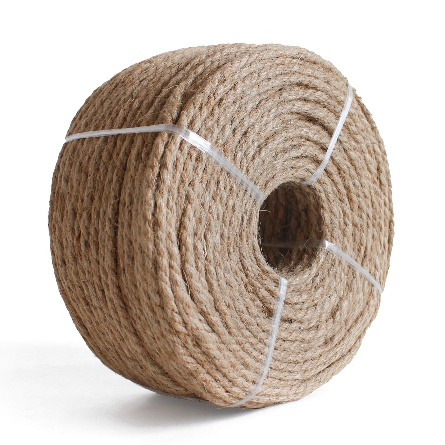 RIOOP Natural Jute Twine Rope 328 Feet 6mm, Heavy Duty Premium Garden Twine String for Crafts, Gardening Deals, Cat Scratching Cord, for Climbing Plants, Halloween Decor