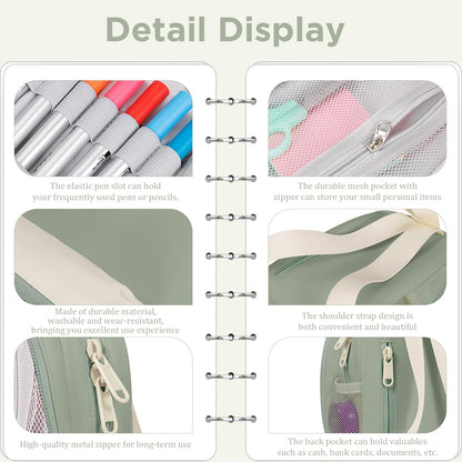 crawing Large Capacity Pencil Case, Mini Backpack Pencil Case, Storage High Capacity Bag Pouch Holder Marker Pen Organizer, for Student, Teen Girls, Adults(Green)