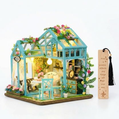 Book Nook Kit - DIY Miniature House Kit for Adults, Teens and Beginners, Booknook Library Tiny House Bookshelf Decor 3D Wooden Puzzle, Gifts for Family, Friends (Floral Reverie)