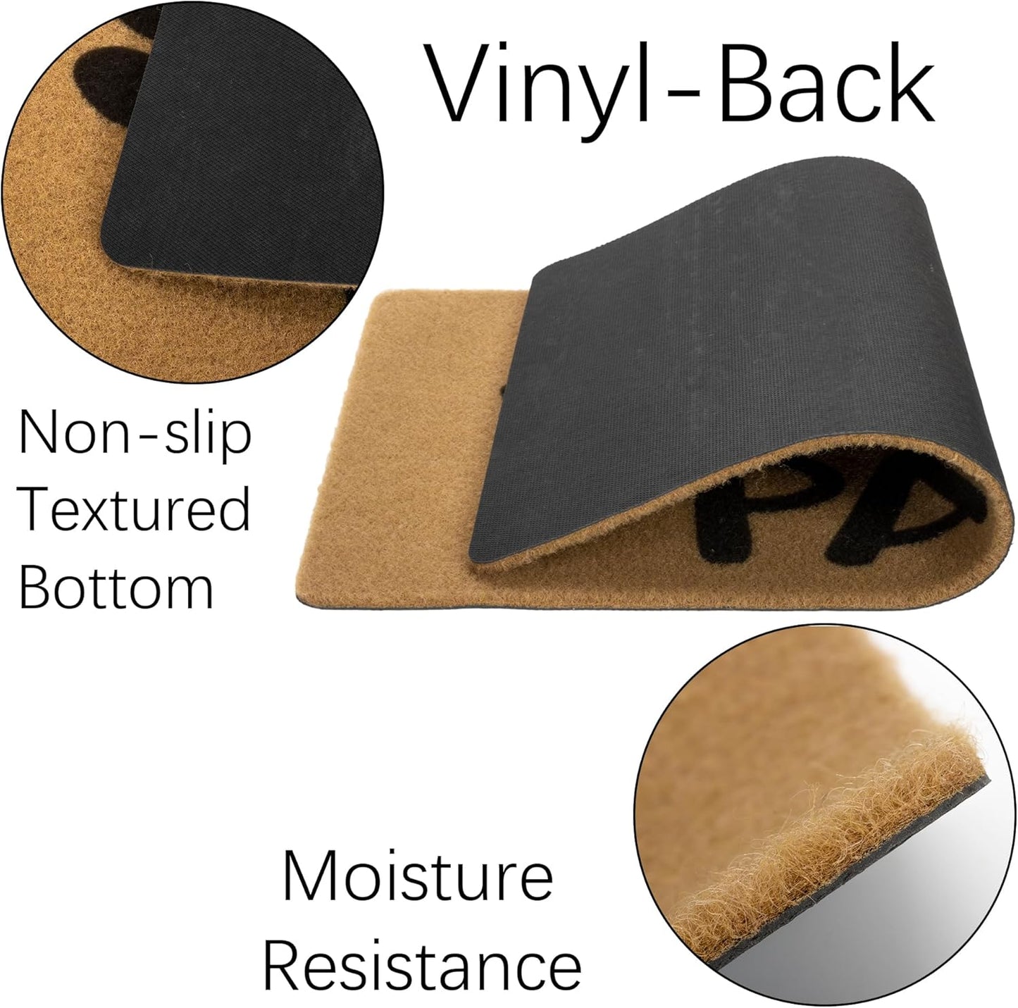 Wipe Your Paws Welcome Outdoor Indoor Door Mat, Nonslip Coir Doormat for Dog Lovers New Home Gift