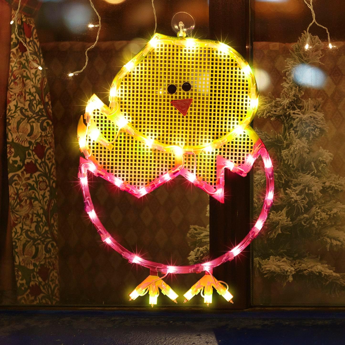 17" LAMPHOME Lighted Hatching Baby Chick in Egg Easter Window Silhouette