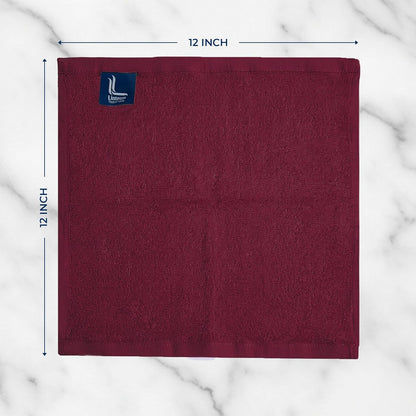 12x12 100% (24 Pack) Linteum Textile Supply Premium Washcloth (Burgundy) Ring Spun Cotton Zero Twist Towels |