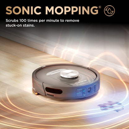 Shark Robot Vacuum & Mop Combo, PowerDetect NeverTouch Pro,Self-Emptying,Self-Refill with Self-Clean Pad Wash & Dry, 60-Day Debris Capacity,30-Day Refill Tank, 5PowerDetect Technologies,White,AV2800ZE