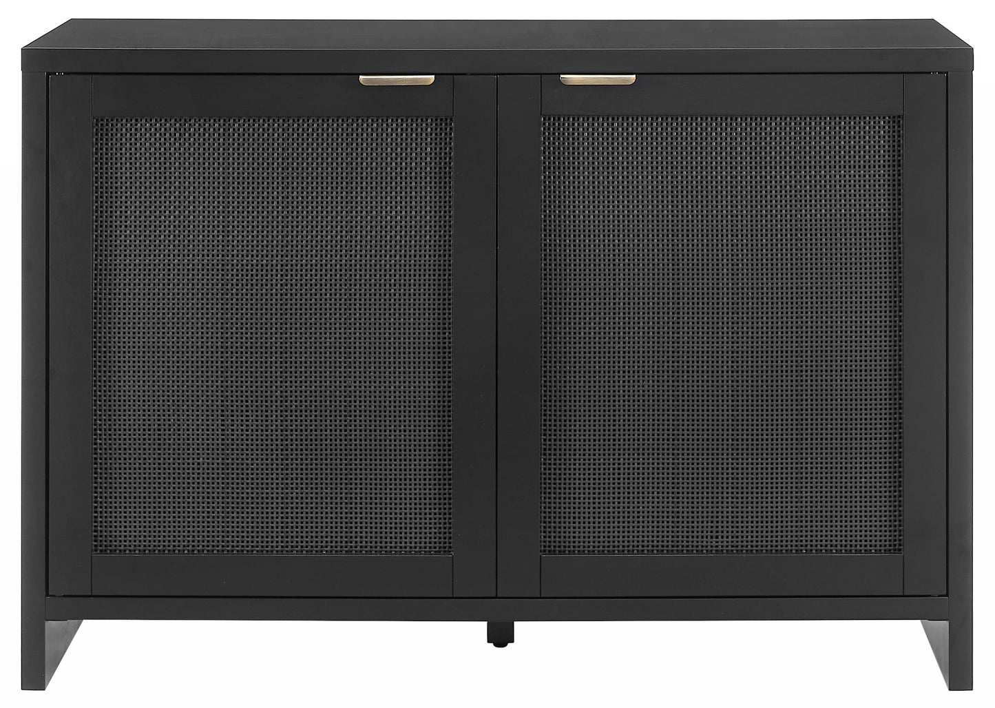 Crosley Furniture Kenji Media Console, Record Player Stand with Vinyl Storage, Modern Home Organizer, Black