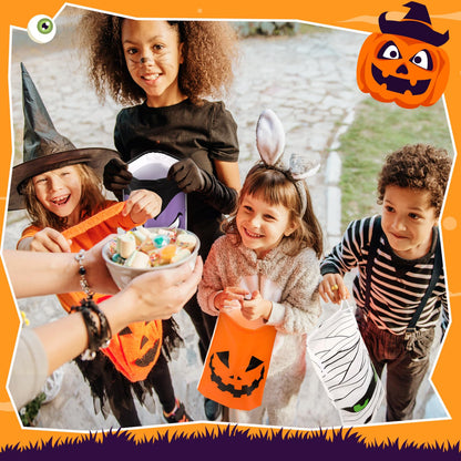Sanwuta 60 Pcs Halloween Drawstring Treat Bags Reusable Trick or Goody Candy Drawstring Bags Halloween Party Favors Bulk for Trick or Goody Party Favors Supplies
