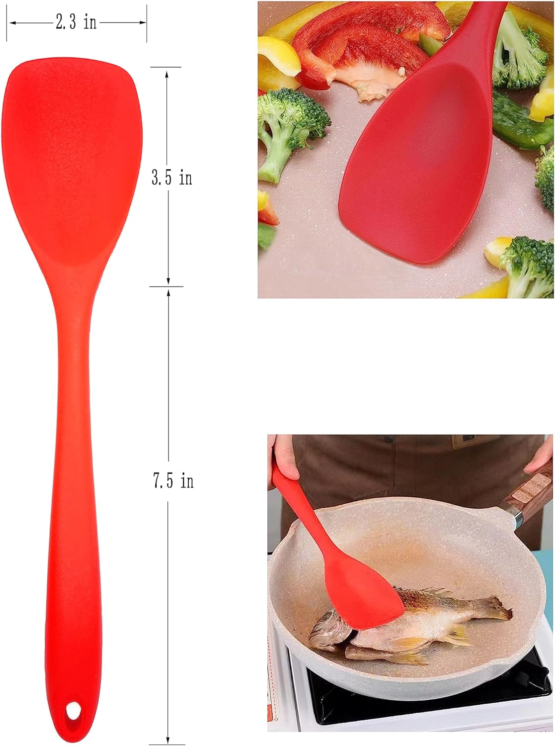 Red Silicone Kitchen Cooking Utensil Sets, Nonstick Heat Resistant Cooking Tools for Cookware