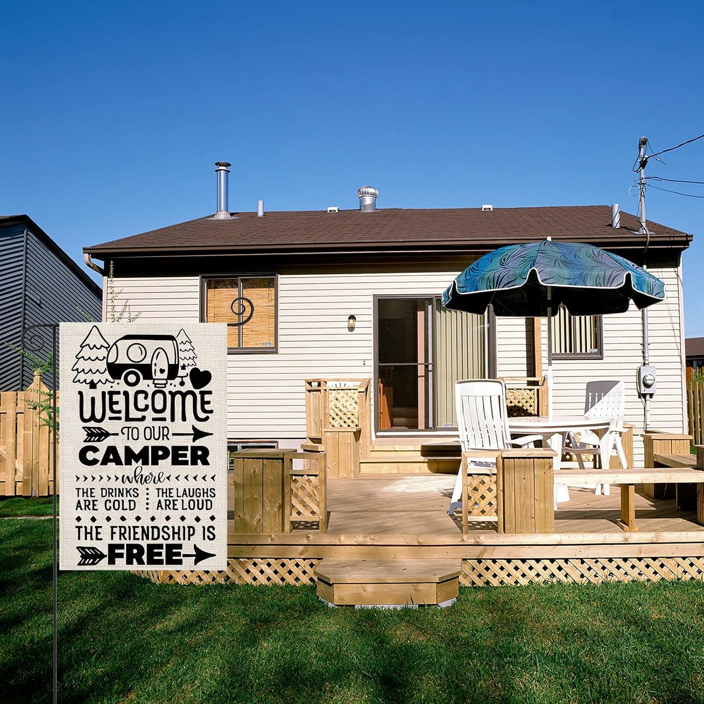 ZJXHPO Welcome To Our Camper Garden Flag Camping Gift Outdoor Yard House Banner Home Lawn Welcome