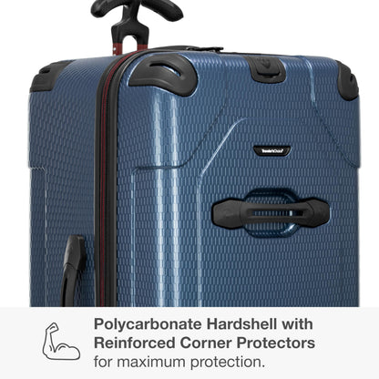 Traveler's Choice Maxporter II Polycarbonate Hardside Trunk with Spinner Wheels, Navy, 31-Inch Large Trunk