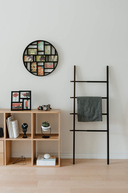 Umbra Luna Collage Picture Frame Holds Nine 4x6 Photos, Large 22-Inch Diameter, Black