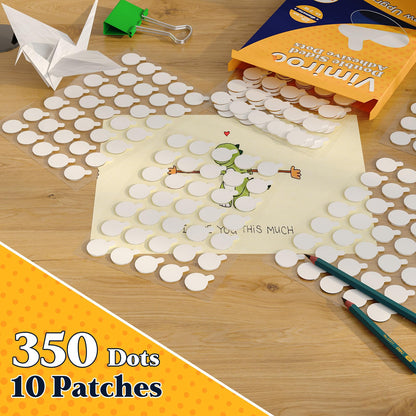 Double Sided Sticky Adhesive Dots – 350pcs Easy to Peel Sticky Putty,Clear Removable Mounting Putty, Double Sided Tape Dots for Walls,Crafts, Posters, Balloons, and Classroom Decor.