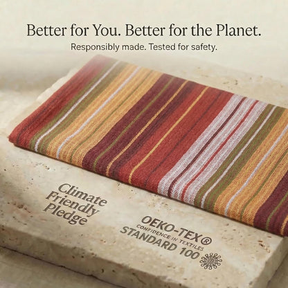 Set 6 20" X30 100% Urban Villa Kitchen Towels Harvest Stripes Towels of Cotton Highly Absorbent Quick Drying Dish