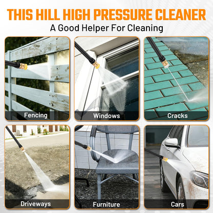 This Hill 2-in-1 Pressure Washer and Steam Cleaner, 3000 PSI 2 GPM Power Washer, 1500W Steam Cleaner with 1L Tank, Portable Cleaning Machine for Car Detailing, Patio, Tile, Grout, Furniture