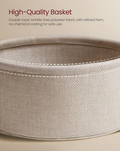 ULET228W01 VASAGLE LILEA Collection - Side Table with Charging Station, Round End Table with Fabric Basket, Nightstand