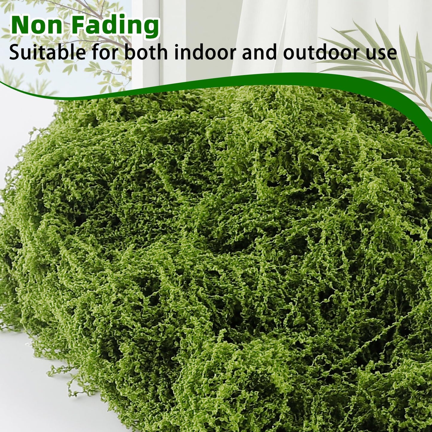 Yomirduy Artificial Moss for Crafts, 10.6OZ Fake Green Moss for Potted Plants, DIY Decorative, Walls,Table Centerpieces Decor Fairy Garden Model Making (300g)