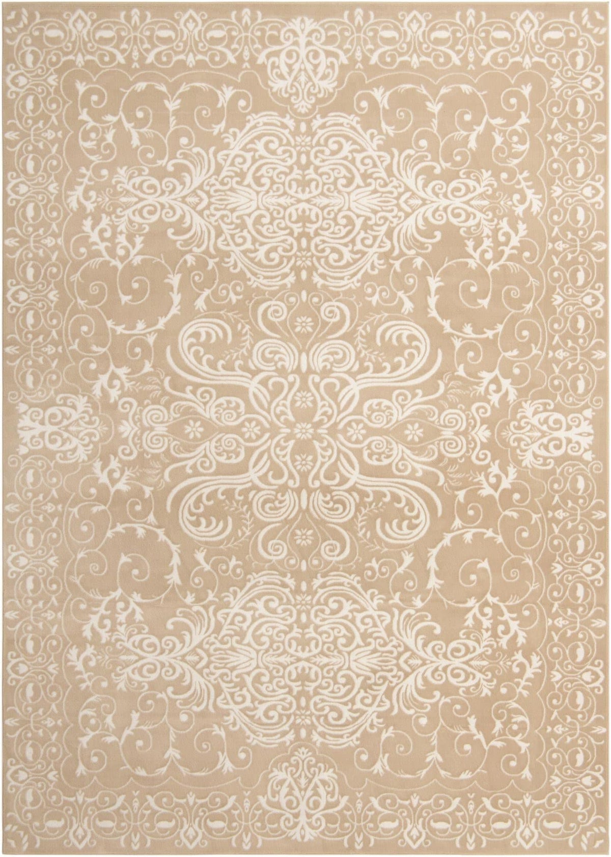 Unique Loom Rushmore Collection Area Rug - Adams (10' x 14' 1" Rectangle, Beige/ Ivory)