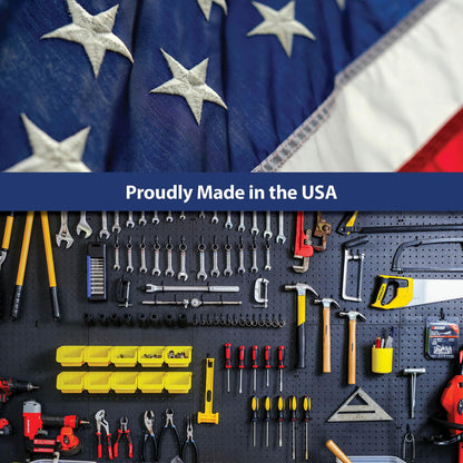 WallPeg Pegboard Kit - 4 Each 24"x16" Peg Board Panels - Made in USA - Mounted Size is 64" x 24" Pegboards Wall Organizer for Walls Home, Garage Tool Storage, Office Organization, Kitchen, Craft Room