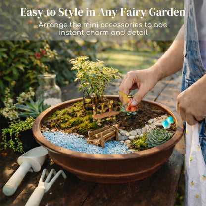 ALOVAK Fairy Garden Accessories Set, 10-Piece Hand-Painted Resin Figurines for Indoor/Outdoor Fairy Gardens, Plant Pots & Terrariums, Add-On Decor for Existing Fairy House Scenes, Gift-Ready Packaging