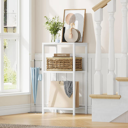 29.1" HET003WT1 Heybly Small Side Table, Tall End Table with Adjustable Shelf, Telephone Table, Nightstand, Accent