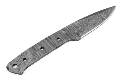 ColdLand 7" Damascus Steel Knife Making Kits - Knife Making Supplies Include Blank Blade, Brass Pin, Sheath, Wood Handle Scales - Build your Own NB113