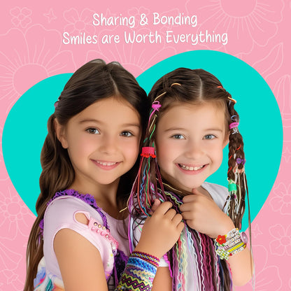 CEUCAL Bracelet Making Kit for Girls - Friendship Bracelet Kit - Birthday Gifts for Ages 6 7 8 9 10 11 12 Year, Arts and Crafts for Kids Ages 8-12 Teen String Bracelets Maker Pink