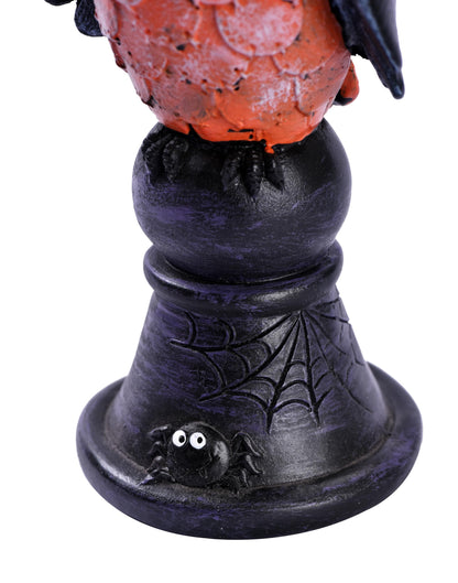 voiyio Resin Owl Statue Decor Home Indoor Halloween Party Decoration Figurine with Witch Hat Room Table Decoration Aesthetic Works of Art of Plastic (Orange)