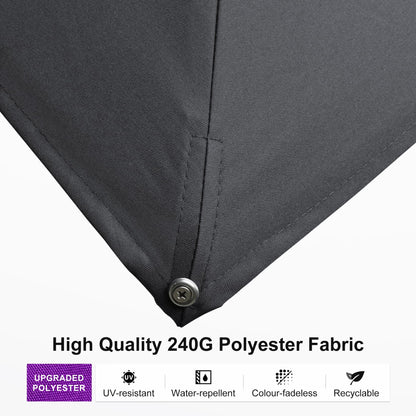 PURPLE LEAF 12FT Patio Umbrella Square Cantilever Umbrella Teak Finished Aluminum Frame Large Windproof Offset Outdoor Sun Umbrellas for Beach Pool Deck, Navy Blue