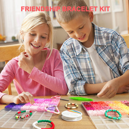 Redtwo 23000 Pcs Clay Beads Bracelet Making Kit, 144 Colors 7 Boxes Flat Polymer Heishi Beads Set for Friendship Jewelry Making with Pendant Charms Crafts Gifts for Girls Ages 6-12 Kids Adults