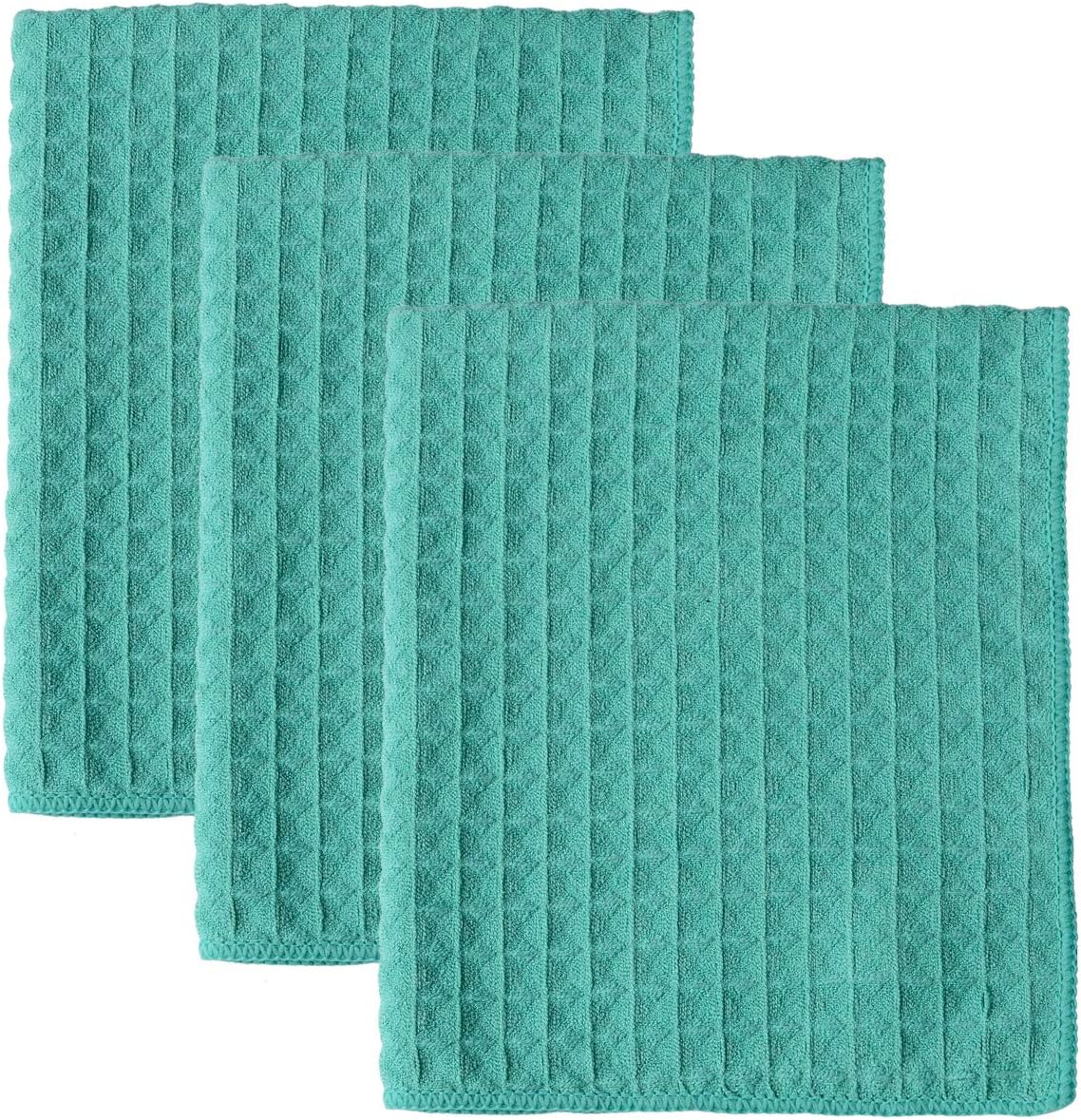 16inch 19inch 3 Pack Microfiber Dish Cloths Thick Waffle Weave Kitchen Dish Rags Ultra Absorbent Odor Free Dishcloths X