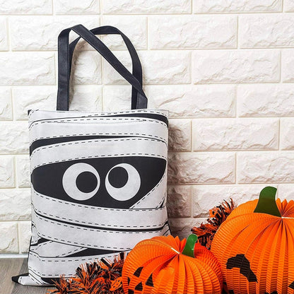 BLUE PANDA 12-Pack Large Mummy Halloween Tote Bags for Halloween Parties - 15 x 16 Inches Trick or Treat Sacks, Reusable Goodie Bags for Kids & Adults