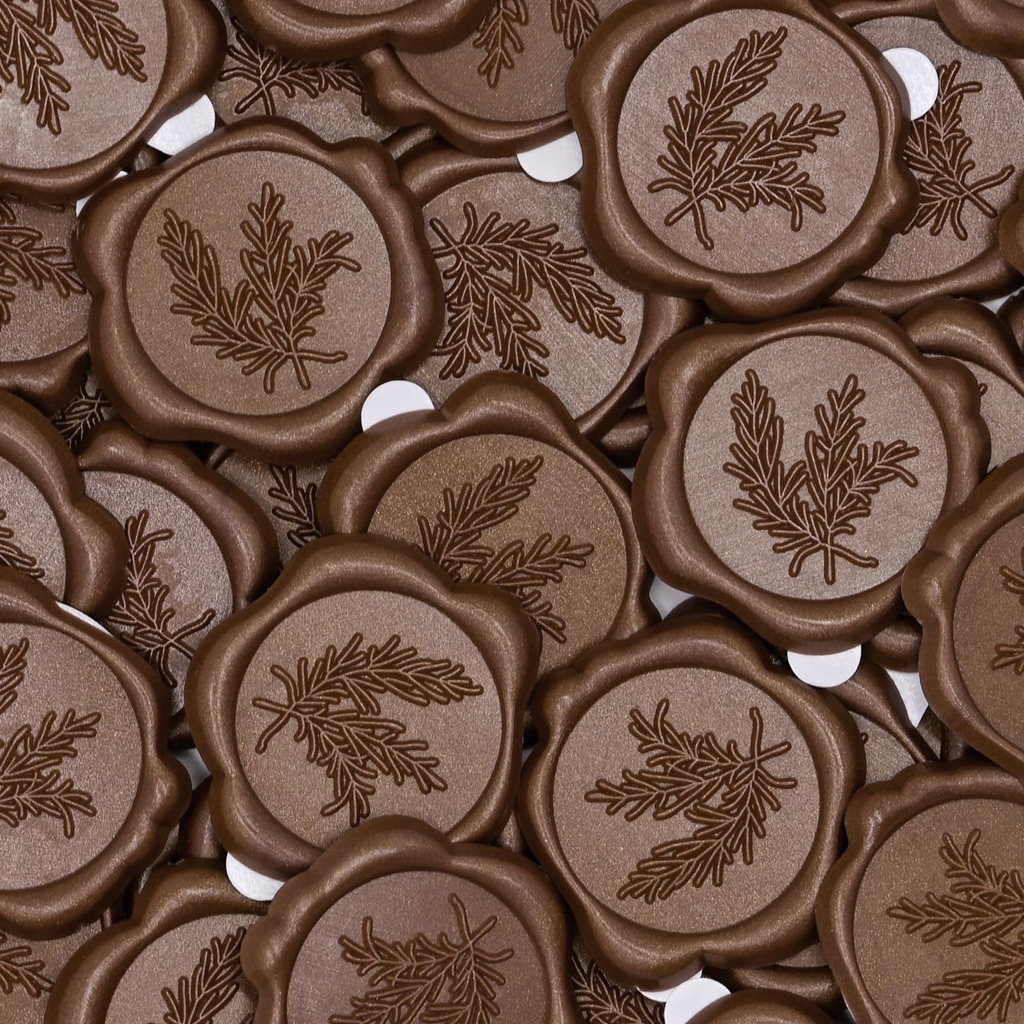 Wax Seal Stickers for Envelope Seals, 100pc Chocolate Brown Self-Adhesive Wax Stamp Stickers for Wedding lnvitations, Cards Envelopes Seal