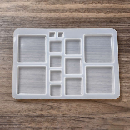 KitBeads 5 Pcs White Square Silicone Molds Geometric Silicone Molds Small Resin Jewelry Molds for Necklace Earring DIY Crafting Making