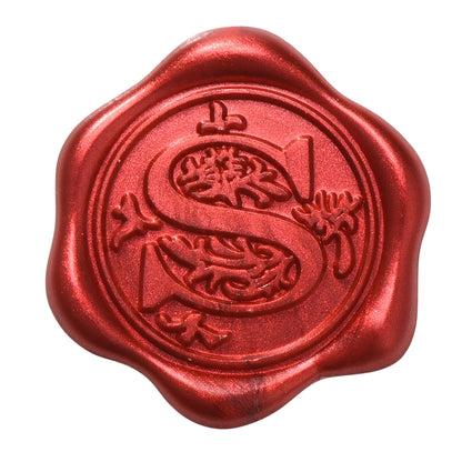 Yoption 50pcs Initial Alphabet S Wax Seal Stickers, Metallic Red