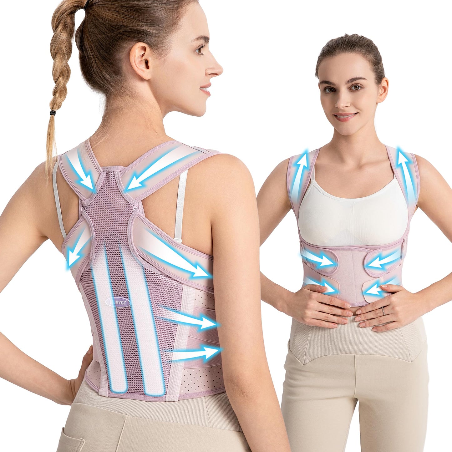 Posture Corrector for Women – 2-in-1 Back Brace with Shoulder Support, Adjustable Full Back Straightener for Upper & Lower Back Pain Relief, Hunchback, Scoliosis & Spine Alignment (S)