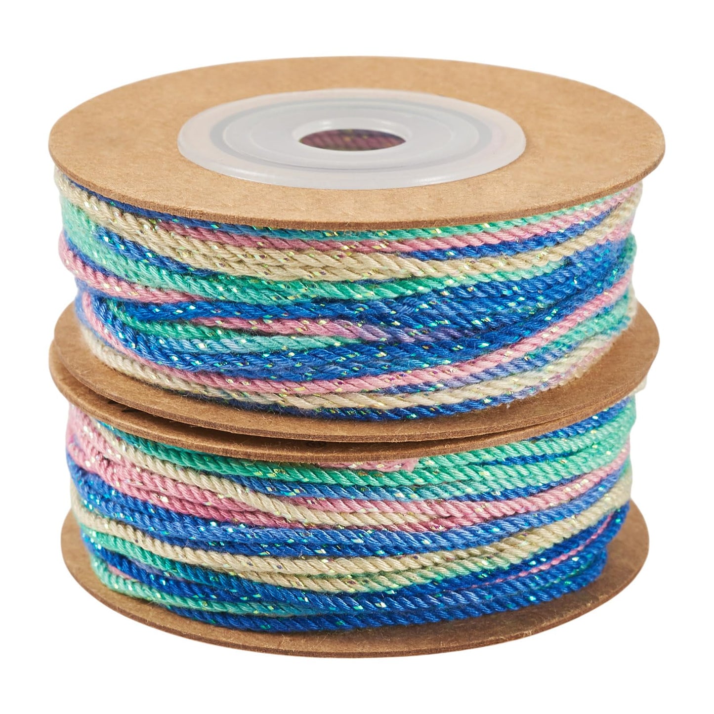 KISSITTY 2 Roll 164 Feet Cotton Twine String 1.2 mm Bakers Twine Packing Rope Cords for Crafts Jewelry Making Bracelets Necklace Gift Wrapping Gardening Weave Braid Hanging Gradient Blue