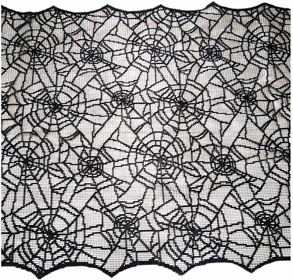 ibohr Halloween Table Runner with Spider Web Lace, Festival Table Decoration for Parties, 18 X 72 Inch