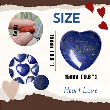 NUKAYAI 20PCS Lapis Lazuli Stone Crystal Heart Shaped Stones Polished Healing Crystals Natural Cute Pocket Trinket Gemstone Reiki Wholesale Set Balancing Meditation Mothers Day Bulk Gifts for Women