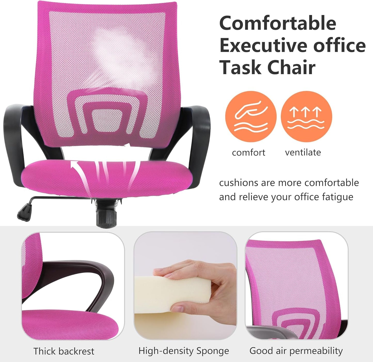 PayLessHere 360 Home Office Chair Desk Computer Chair Adjustable Ergonomic Chair Lumbar Support Armrest Executive
