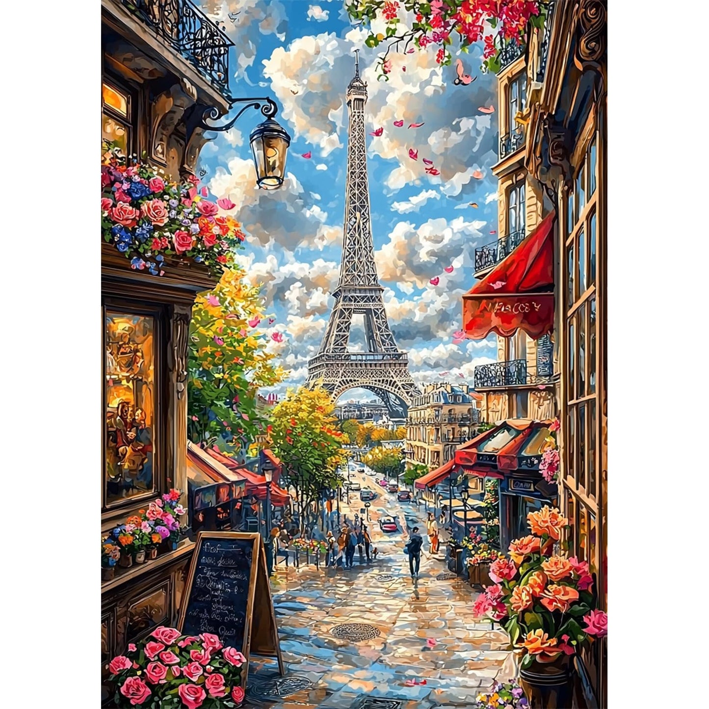 Lxmsja Eiffel Tower Diamond Art Kits for Adults, Paris Diamond Painting Kits for Beginners, 5D DIY Full Drill Gem Art Crafts for Adults, Home Wall Decor 12x16 inch