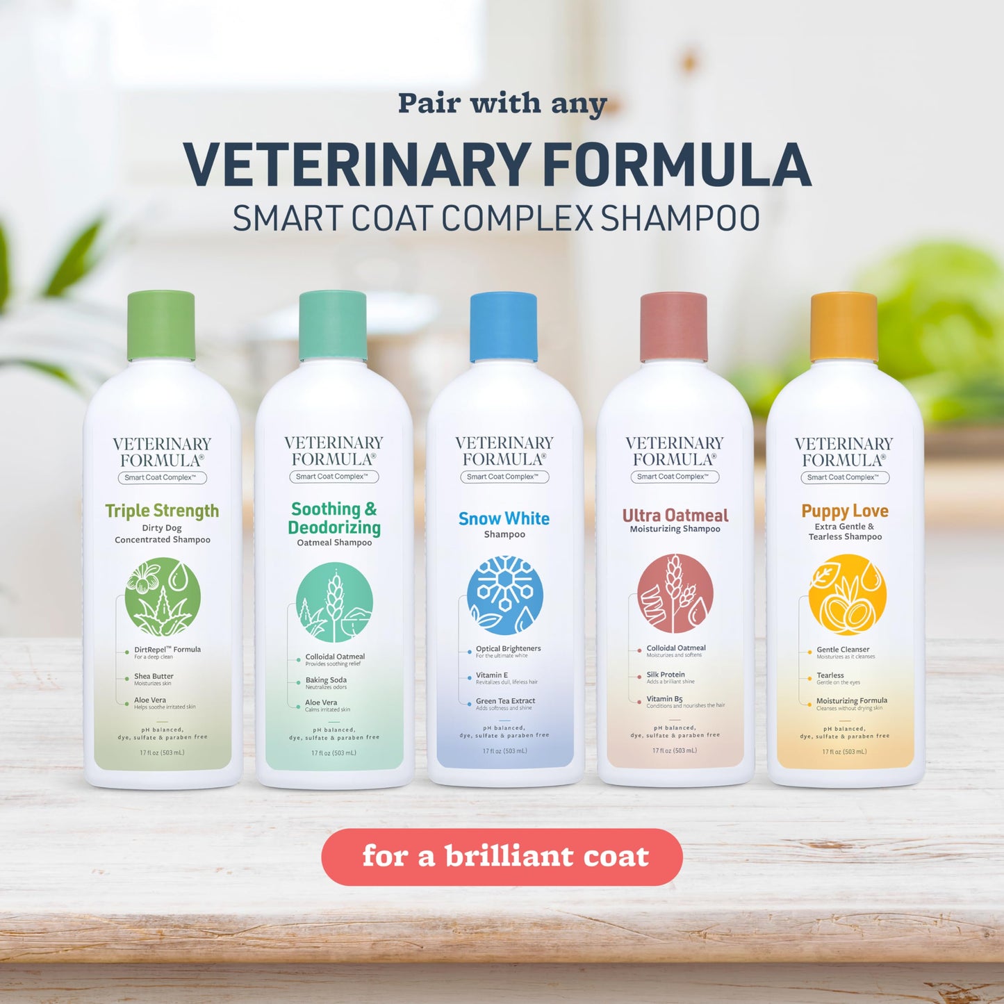 Veterinary Formula Smart Coat Complex Gloss & Glide Detangler, 8 Fl oz – Shine Builder, Conditioner Spray for Dogs – Quickly Detangles Matted Hair – with Silk Protein and Antioxidants