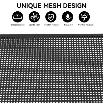 YITAHOME Coated Steel Picnic Table, 46" Heavy Duty Outdoor Picnic Table w/Sturdy Steel Frame & Umbrella Hole for Yard Patio Lawn Party, Square, Black