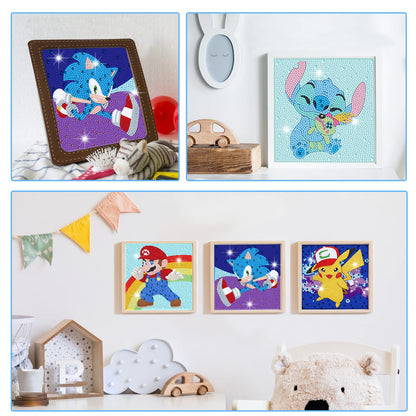 Diamond Art Kits for Kids - 4 Pack Diamond Art Painting Kits - Arts and Crafts for Kids Ages 8-12 - Dimond Art Mosaic - Craft Kits for Girls - GEM Art for Year Old Girl Boys Gifts Adults Art Supplies