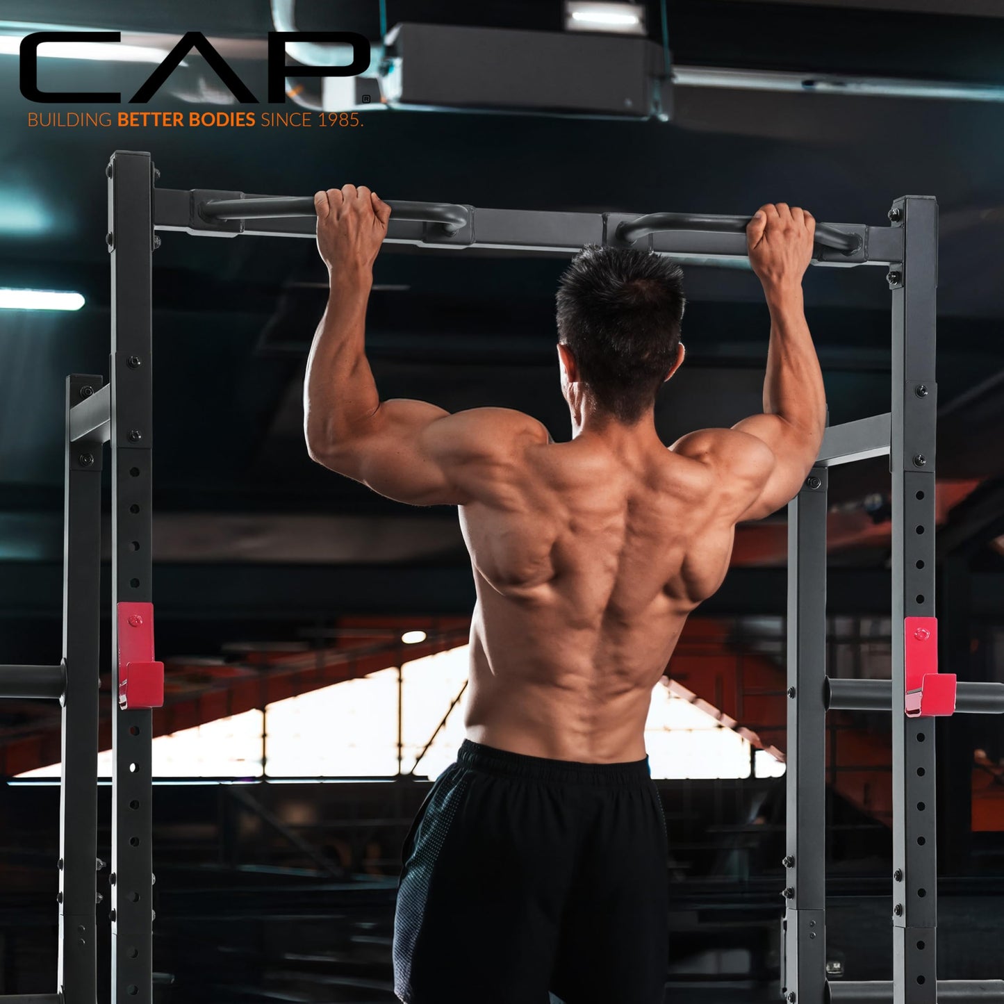 Cap Power Rack with Pull Up Bar & Attachments - Squat Rack & Strength Training Power Cage for Home Gym - Green