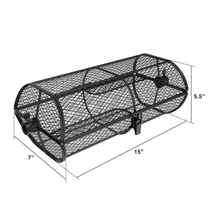 only fire Universal Rotisserie Basket Grill Accessory, Teflon Rotisserie Grill French Fries Basket Fits for Any Gas Grill or Other Ceramic Grills