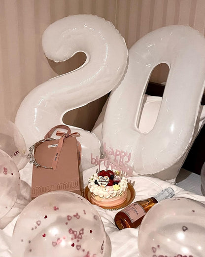 Translucent Number 30 Balloon - 40 Inch White Birthday Decoration for 30th Party Supplies