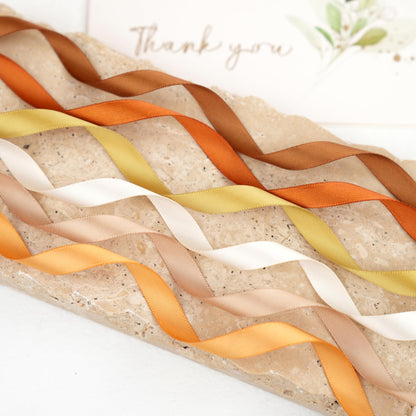 MAYREEL 3/8 Inch Gold Satin Ribbon Golden Brown for Gift Wrapping Wedding Bridal Shower Baby Shower Party Decorations 6 Rolls x 10 Yards Total 60 Yards