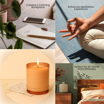 Lifescapes Scented Glass Candle - Peach & Basil, 160g | 28 Hours Approximate Burn Time | Premium Tumbler Design for Home Decor and Relaxation