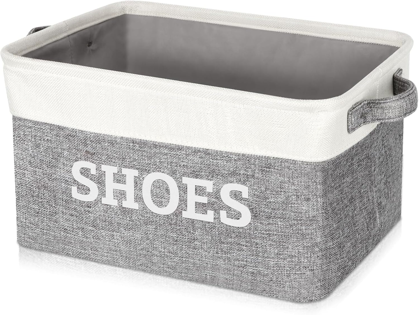 Closet, Lukeline Fabric Shoe Basket for Entryway, Hallway or Mudroom - Flodable Space-Saving Storage Bin for Decorative