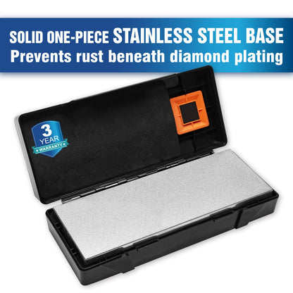 SHARPAL 162N Double-sided Diamond Sharpening Stone Whetstone Knife Sharpener |Coarse 325 / Extra Fine 1200 Grit | Storage Case with NonSlip Base & Angle Guide (8 in. x 3 in.) Mothers Day Gifts