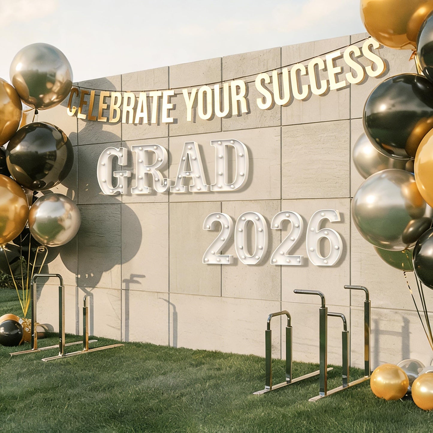 Marquee Letters Numbers Light up Numbers Letters Graduation Decoration GRAD 2026 Battery Powered LED Light White Plastic Letter Number Sign for Class of 2026 Graduation Decorations