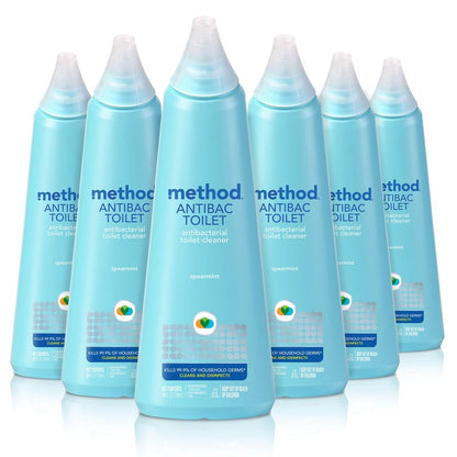 Method Antibacterial Toilet Bowl Cleaner, Spearmint, Kills 99.9% of Household Germs, 24 Fl Oz (Pack of 6)